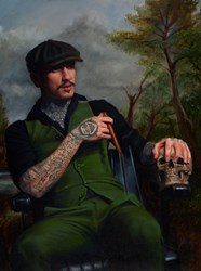 Charlie of The Gentleman and Rogues Club by Vincent Kamp - Original Painting on Stretched Canvas sized 24x32 inches. Available from Whitewall Galleries